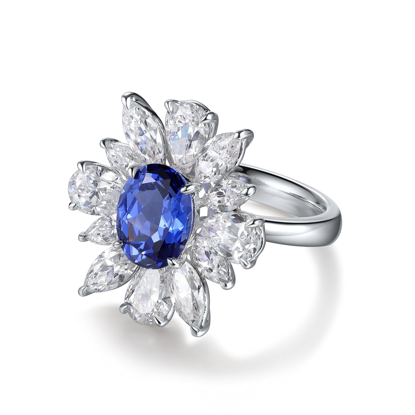 Sterling Silver Lab - Grown Sapphire Ring A – JSABR144Y