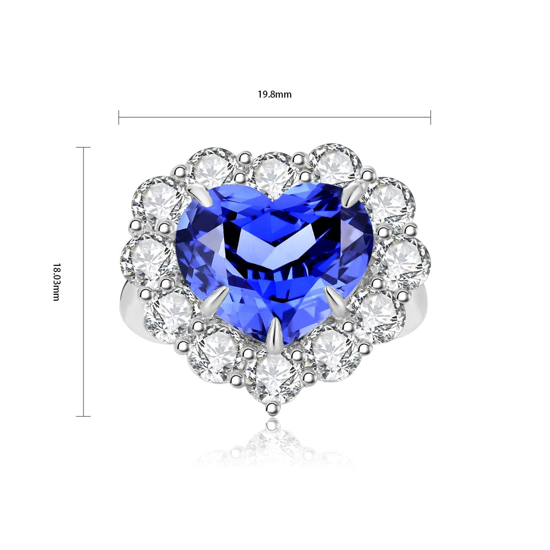 Sterling Silver Lab - Grown Sapphire Ring A – JSABR141Y