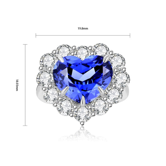 Sterling Silver Lab - Grown Sapphire Ring A – JSABR141Y