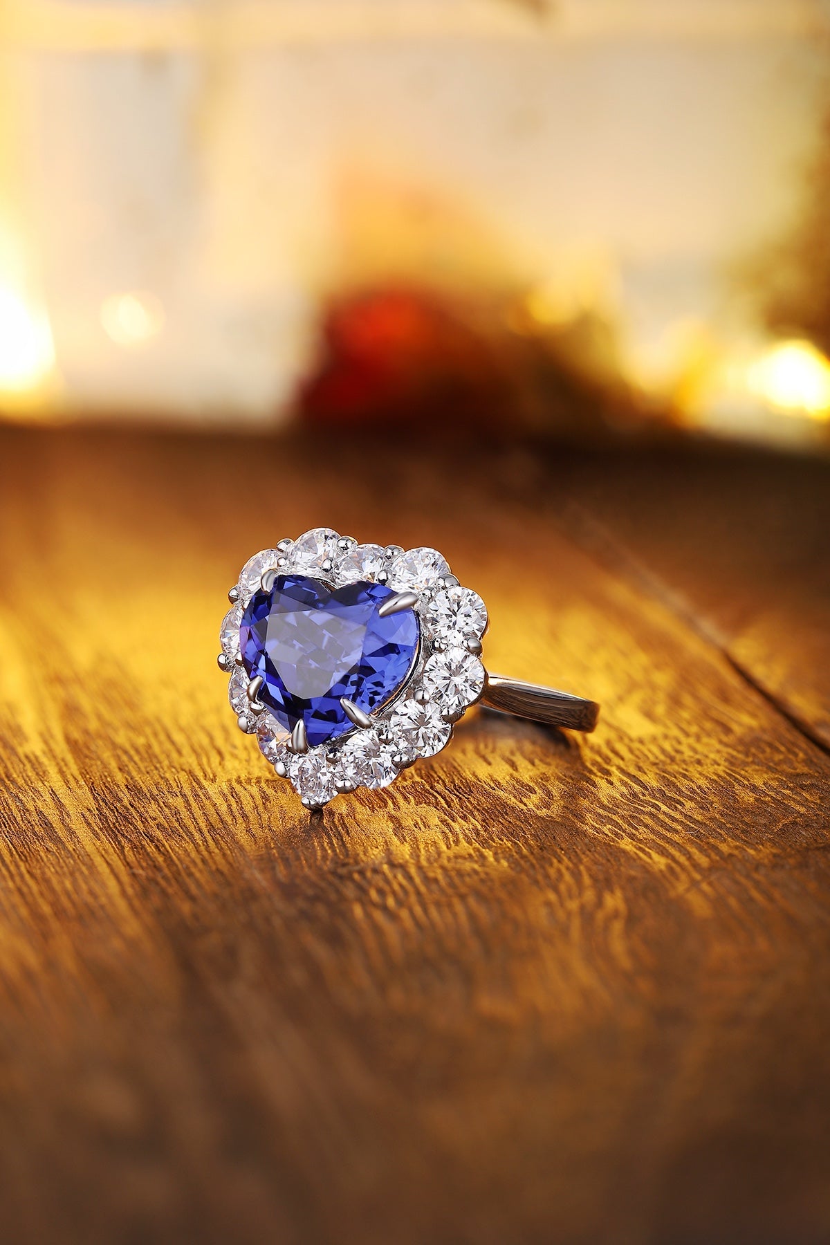 Sterling Silver Lab - Grown Sapphire Ring A – JSABR141Y