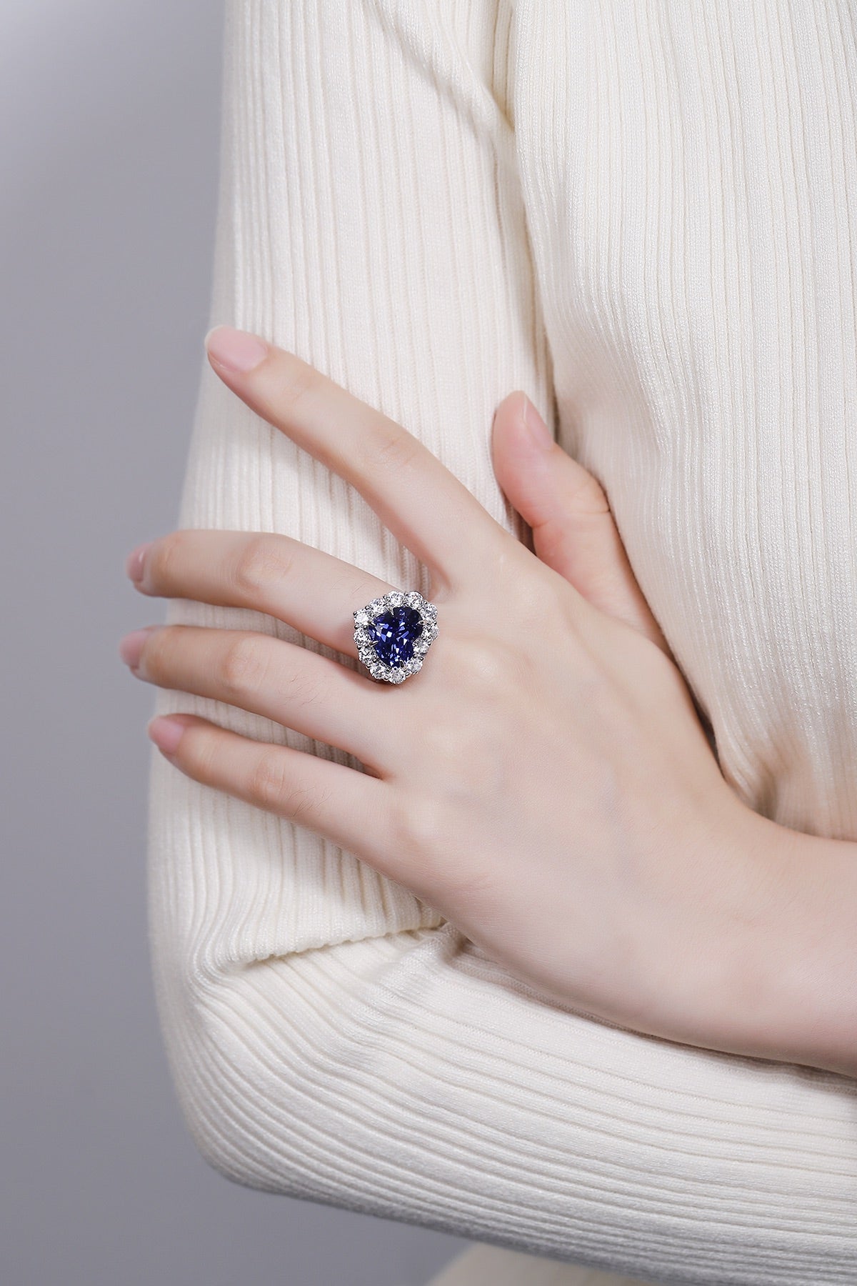 Sterling Silver Lab - Grown Sapphire Ring A – JSABR141Y