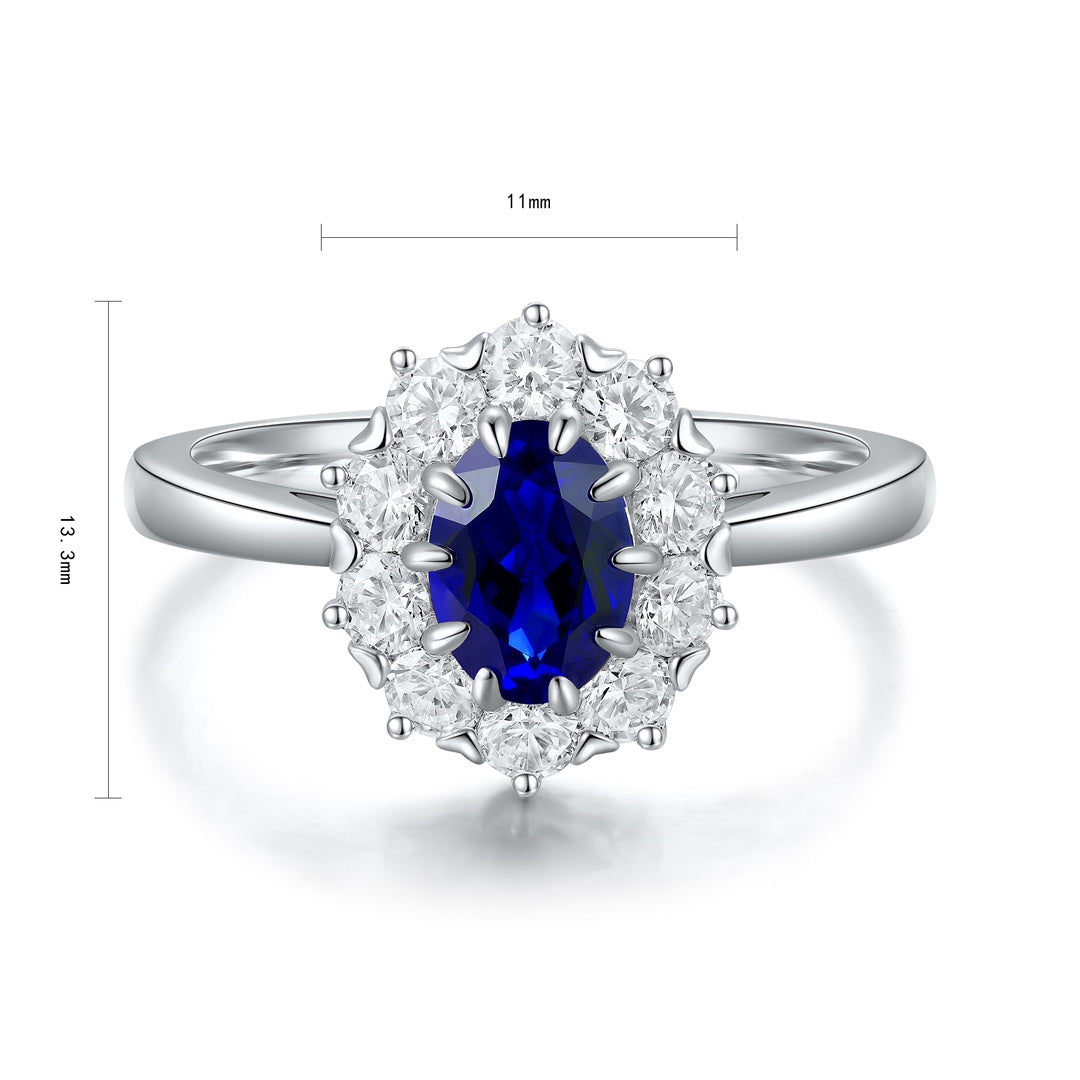 Sterling Silver Lab - Grown Sapphire Ring A – JSABR119Y