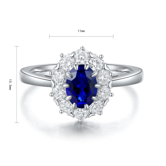Sterling Silver Lab - Grown Sapphire Ring A – JSABR119Y