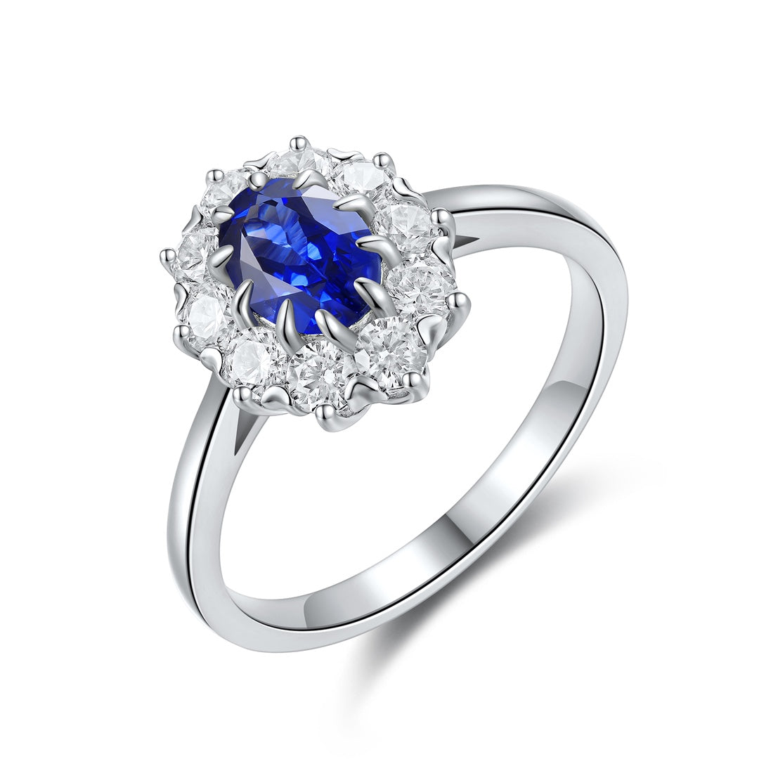 Sterling Silver Lab - Grown Sapphire Ring A – JSABR119Y