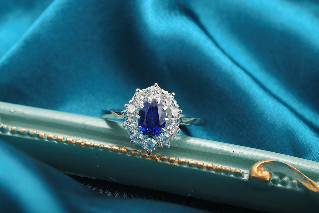Sterling Silver Lab - Grown Sapphire Ring A – JSABR119Y