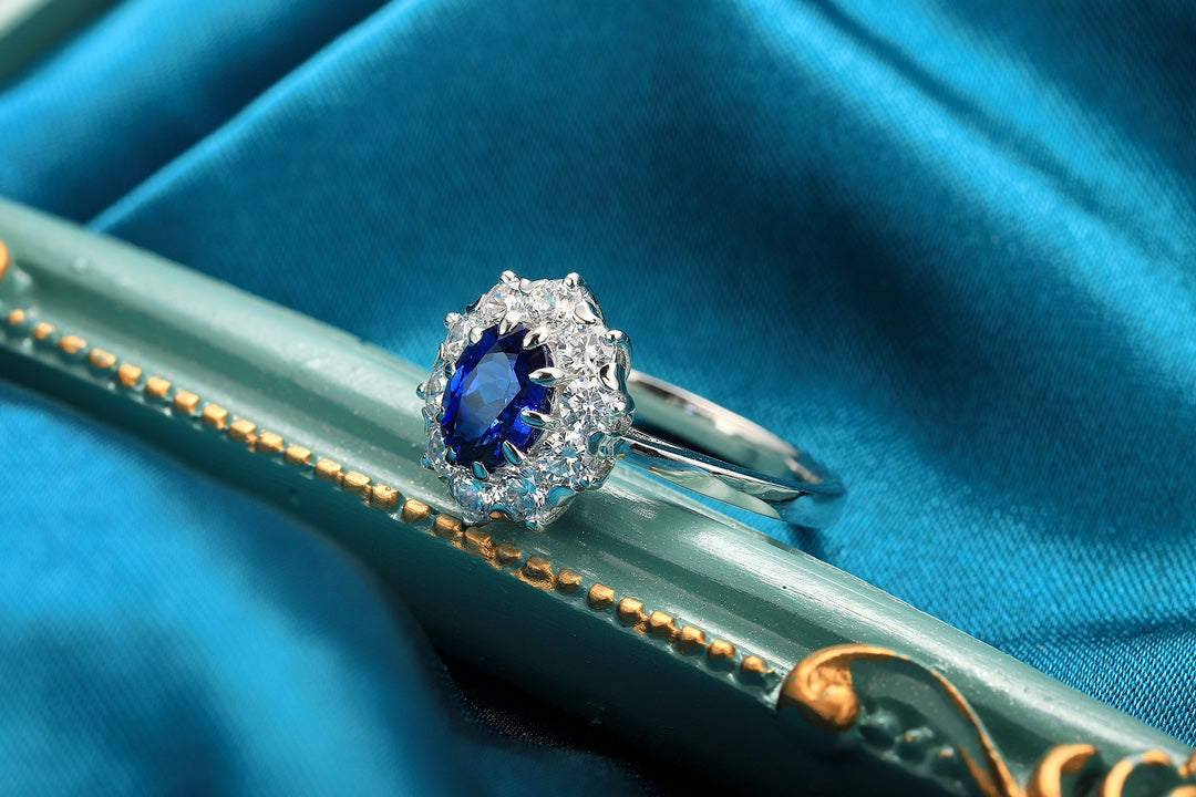 Sterling Silver Lab - Grown Sapphire Ring A – JSABR119Y