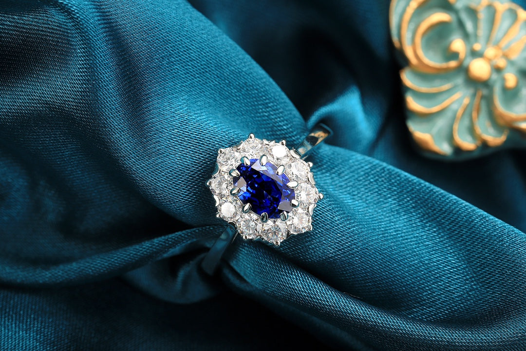 Sterling Silver Lab - Grown Sapphire Ring A – JSABR119Y