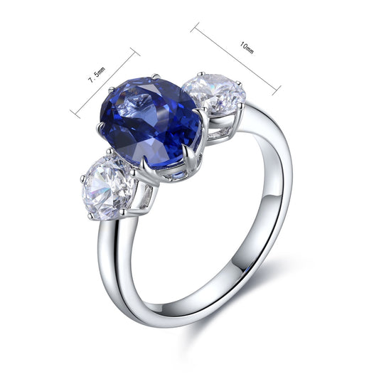 Sterling Silver Lab - Grown Sapphire Ring W – JSABR107Y