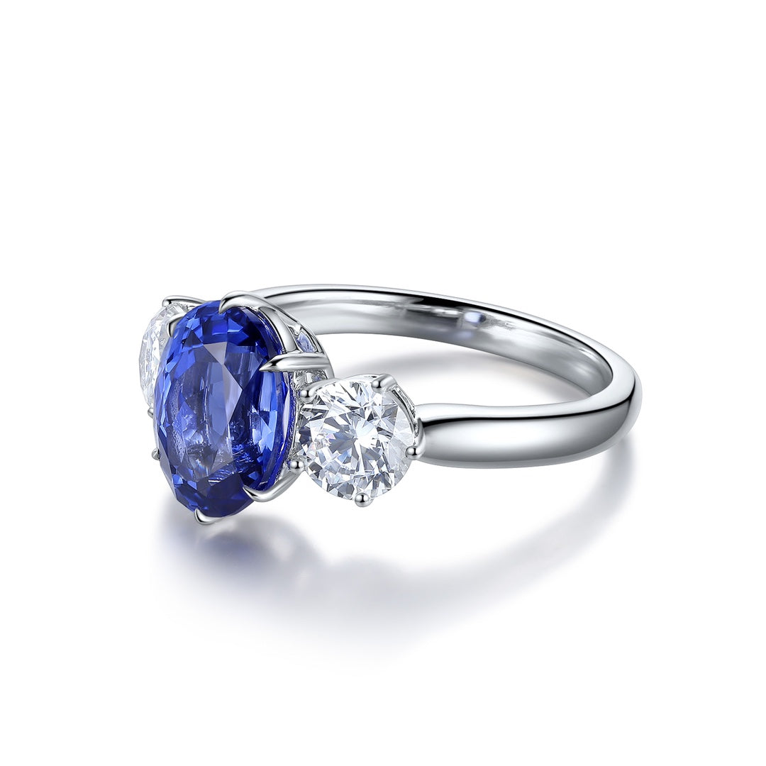 Sterling Silver Lab - Grown Sapphire Ring W – JSABR107Y