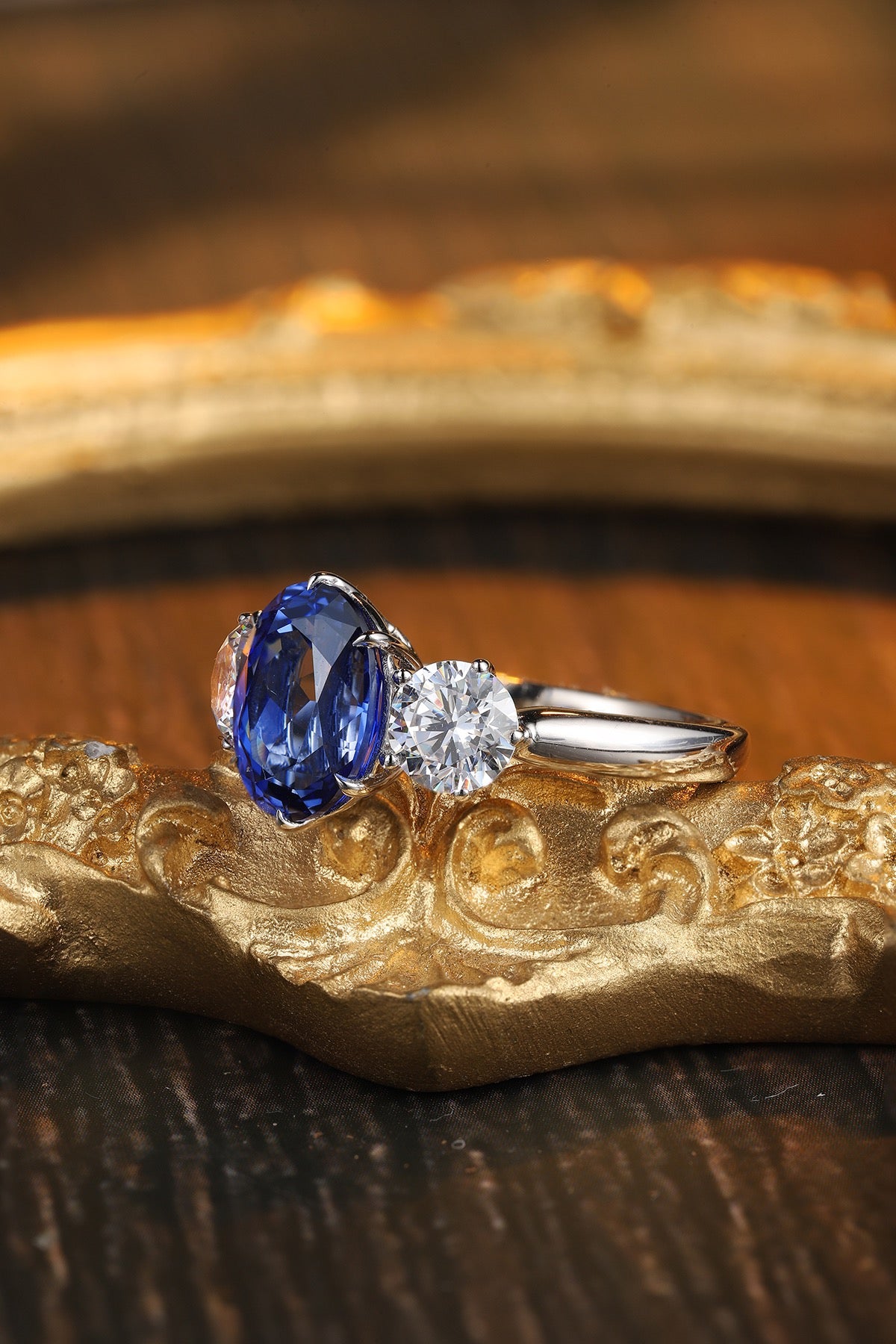 Sterling Silver Lab - Grown Sapphire Ring W – JSABR107Y