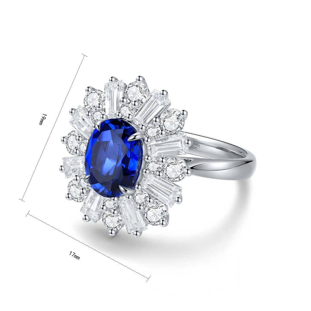 Sterling Silver Lab - Grown Sapphire Ring A – JSABR106Y