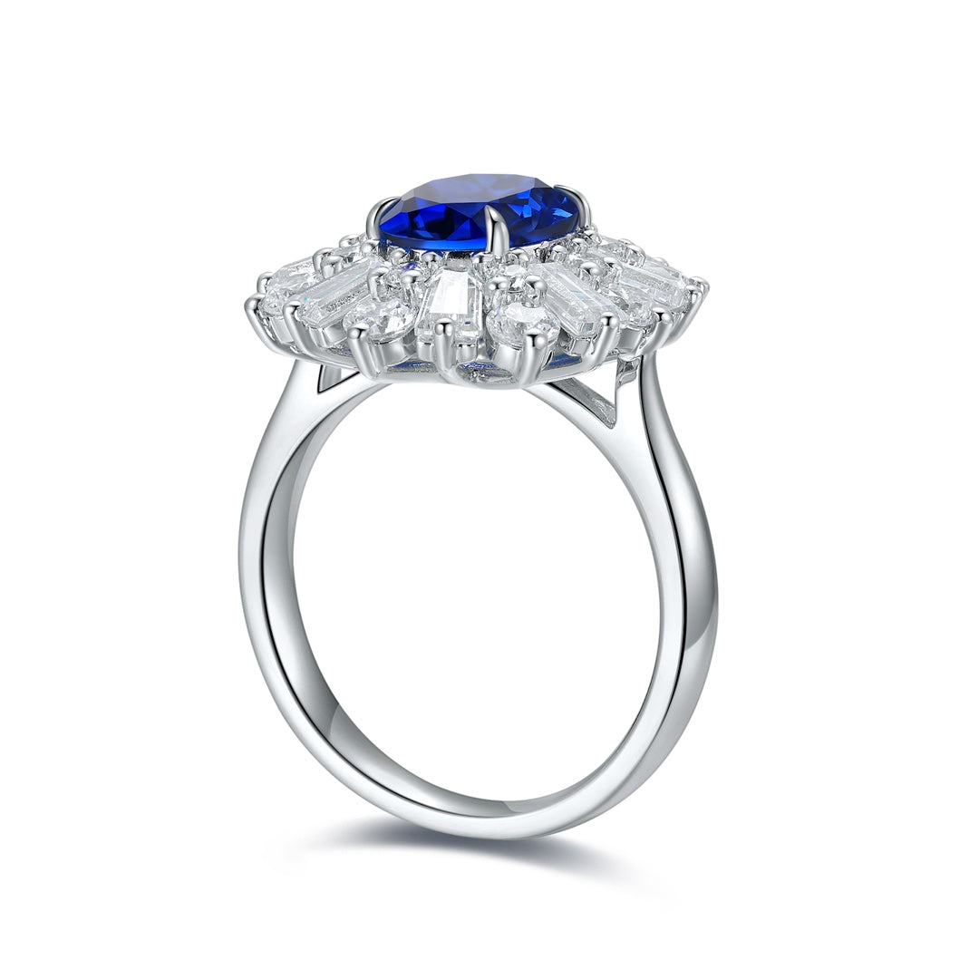 Sterling Silver Lab - Grown Sapphire Ring A – JSABR106Y