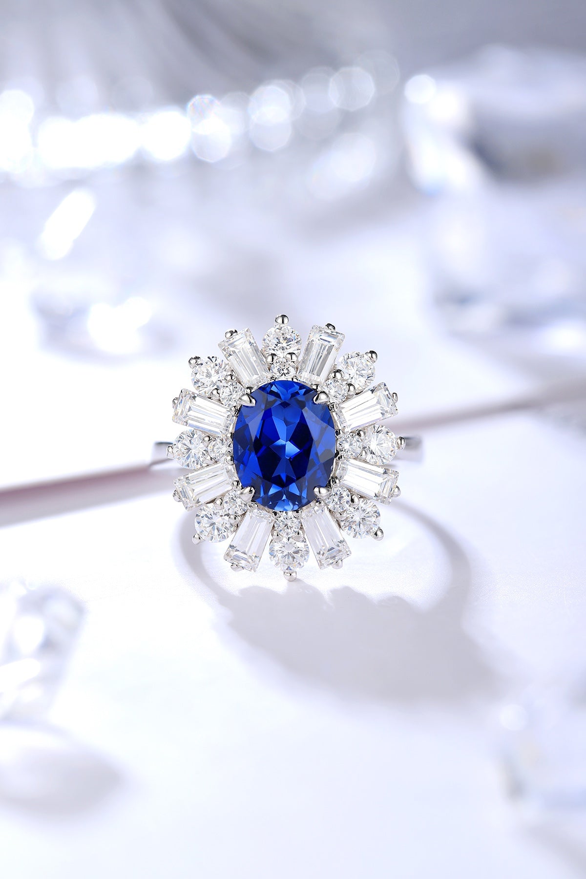 Sterling Silver Lab - Grown Sapphire Ring A – JSABR106Y