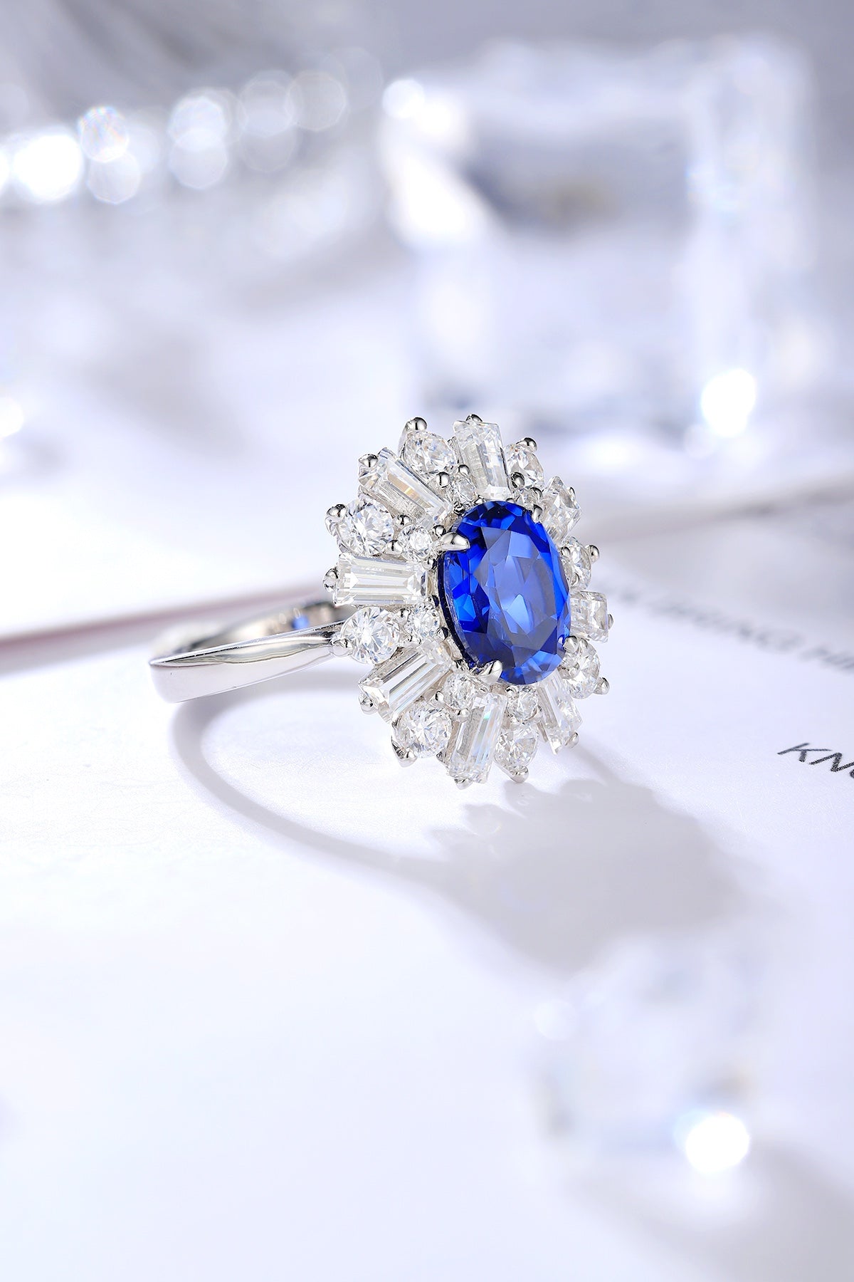 Sterling Silver Lab - Grown Sapphire Ring A – JSABR106Y