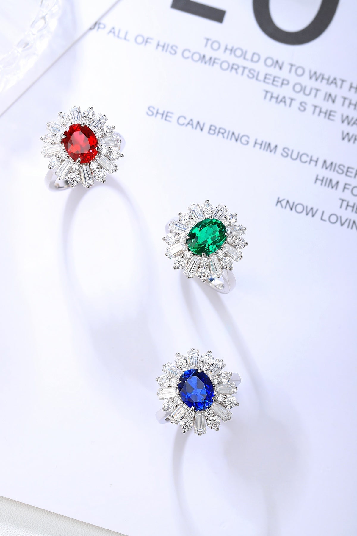 Sterling Silver Lab - Grown Sapphire Ring A – JSABR106Y