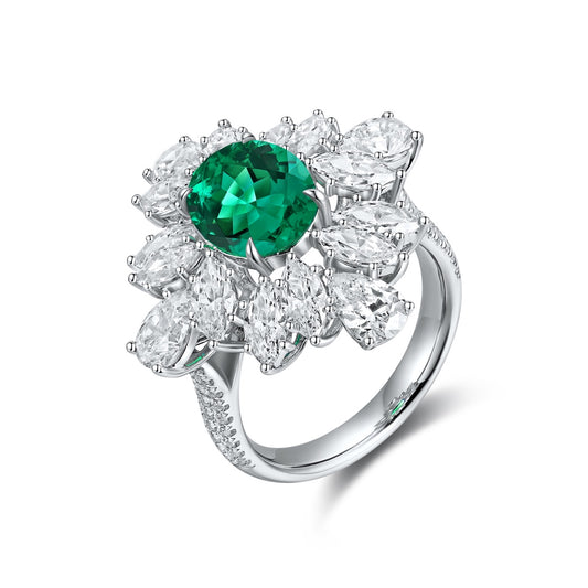 terling Silver Lab - Grown Emerald Ring A – JSEGR1262Y