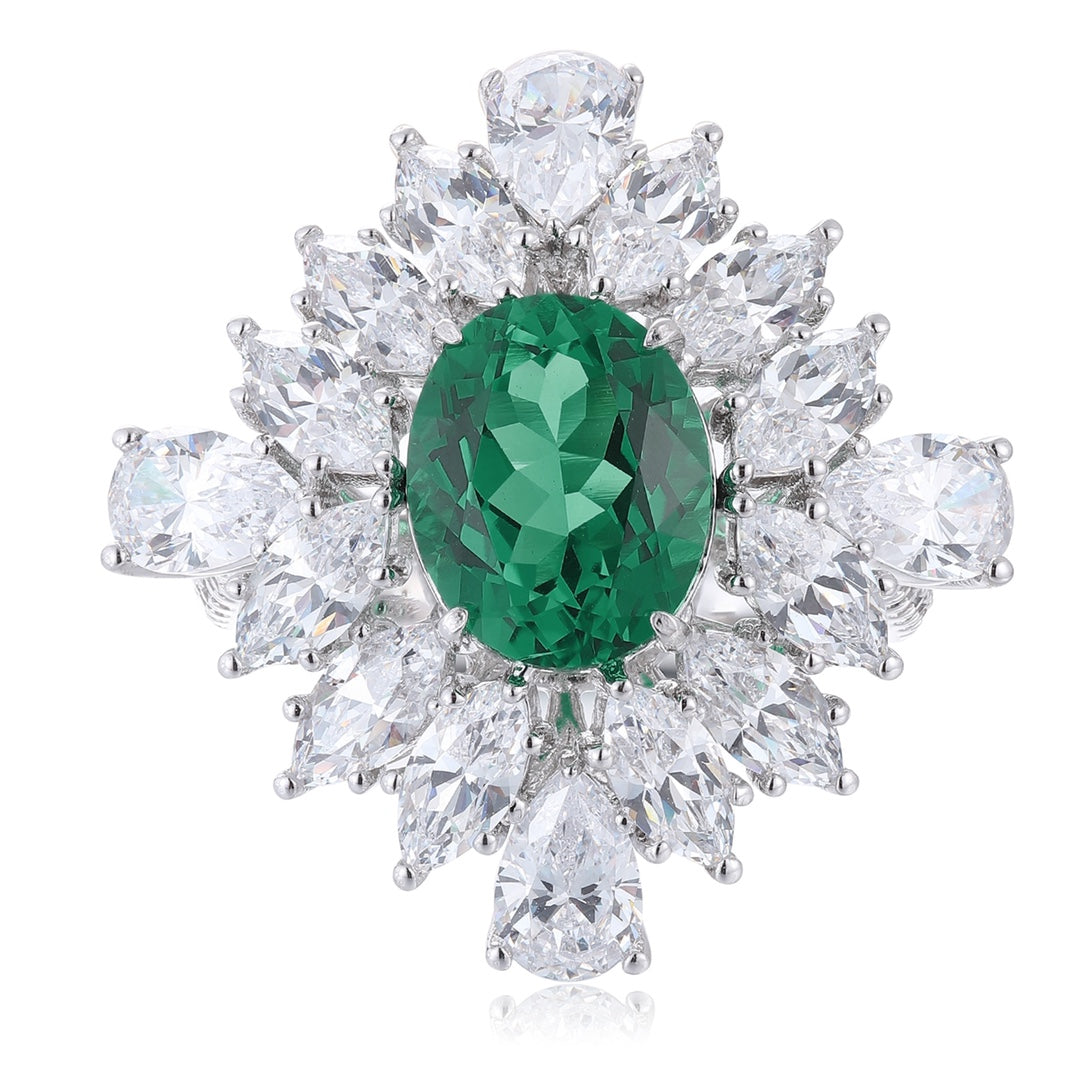 terling Silver Lab - Grown Emerald Ring A – JSEGR1262Y
