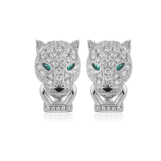 9K Gold Synthetic Emerald Ear Clips A – PE374D