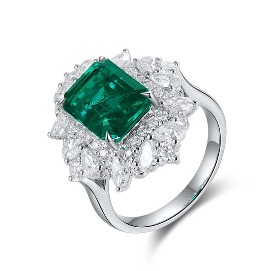 18K Gold Lab - Grown Emerald Ring A – JSEGR1193A