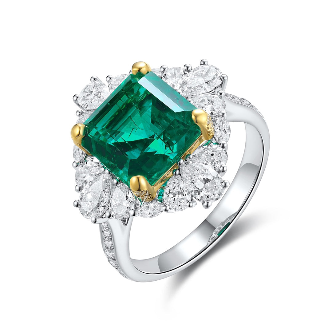 18K Gold Lab - Grown Emerald Ring A – PSEGR1195
