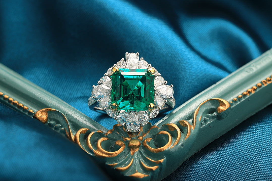 18K Gold Lab - Grown Emerald Ring A – PSEGR1195