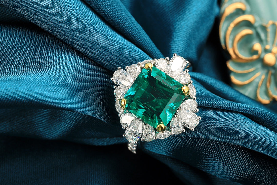 18K Gold Lab - Grown Emerald Ring A – PSEGR1195