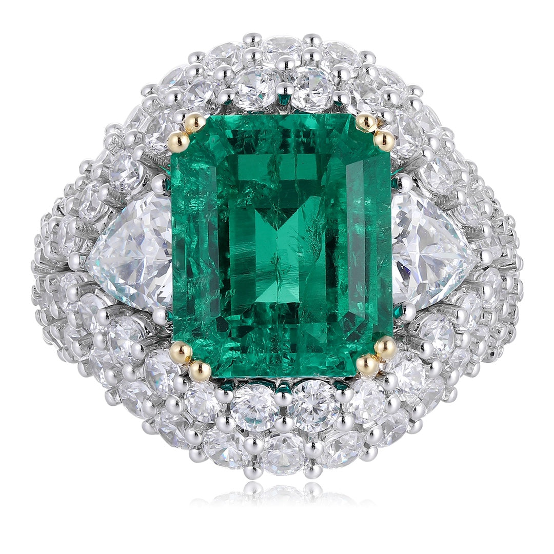 18K Gold Lab - Grown Emerald Ring A – 18001