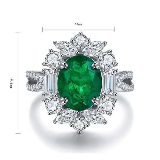 Sterling Silver Lab - Grown Emerald Ring A – JSEGR504Y