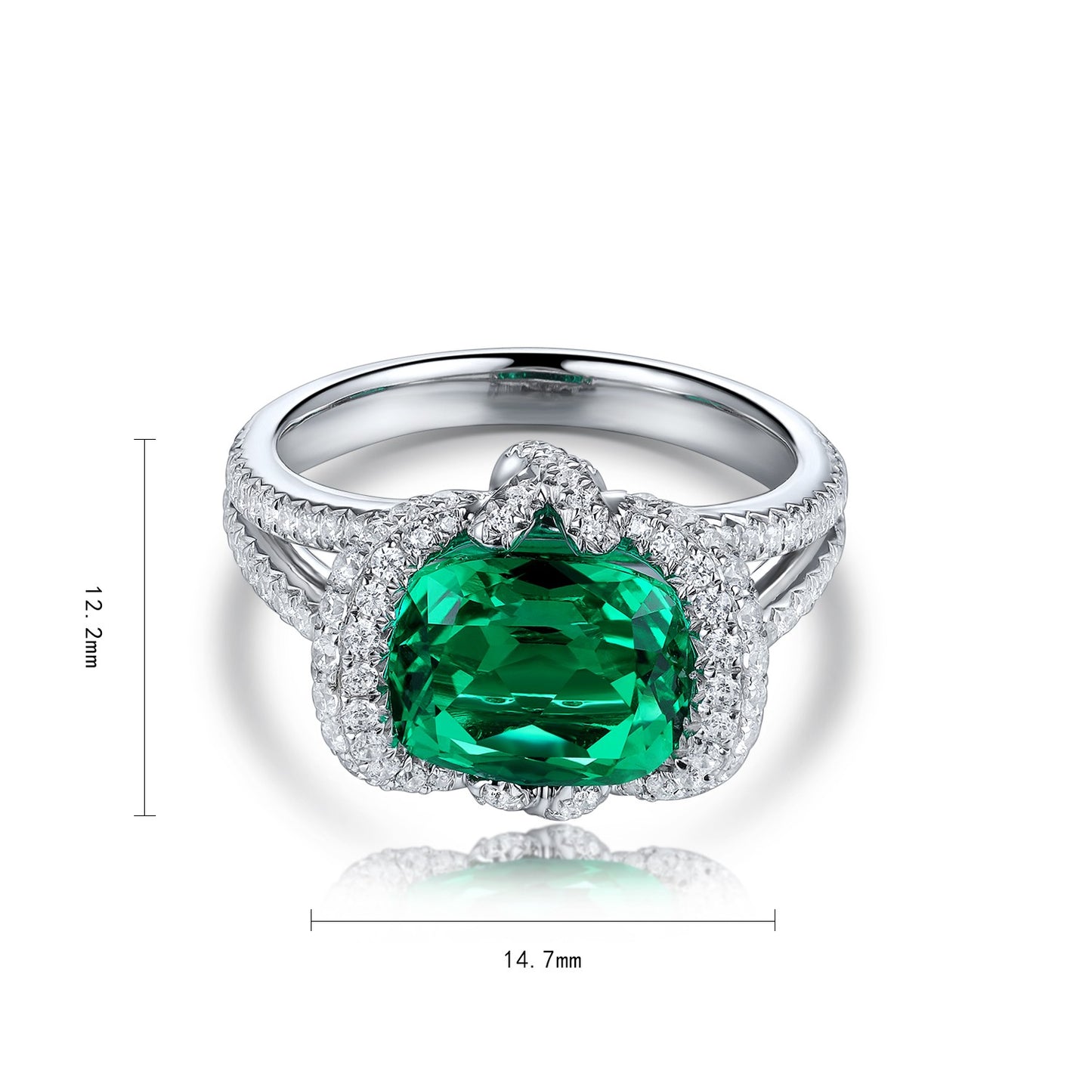 Sterling Silver Lab - Grown Emerald Ring A – JSEGR188Y