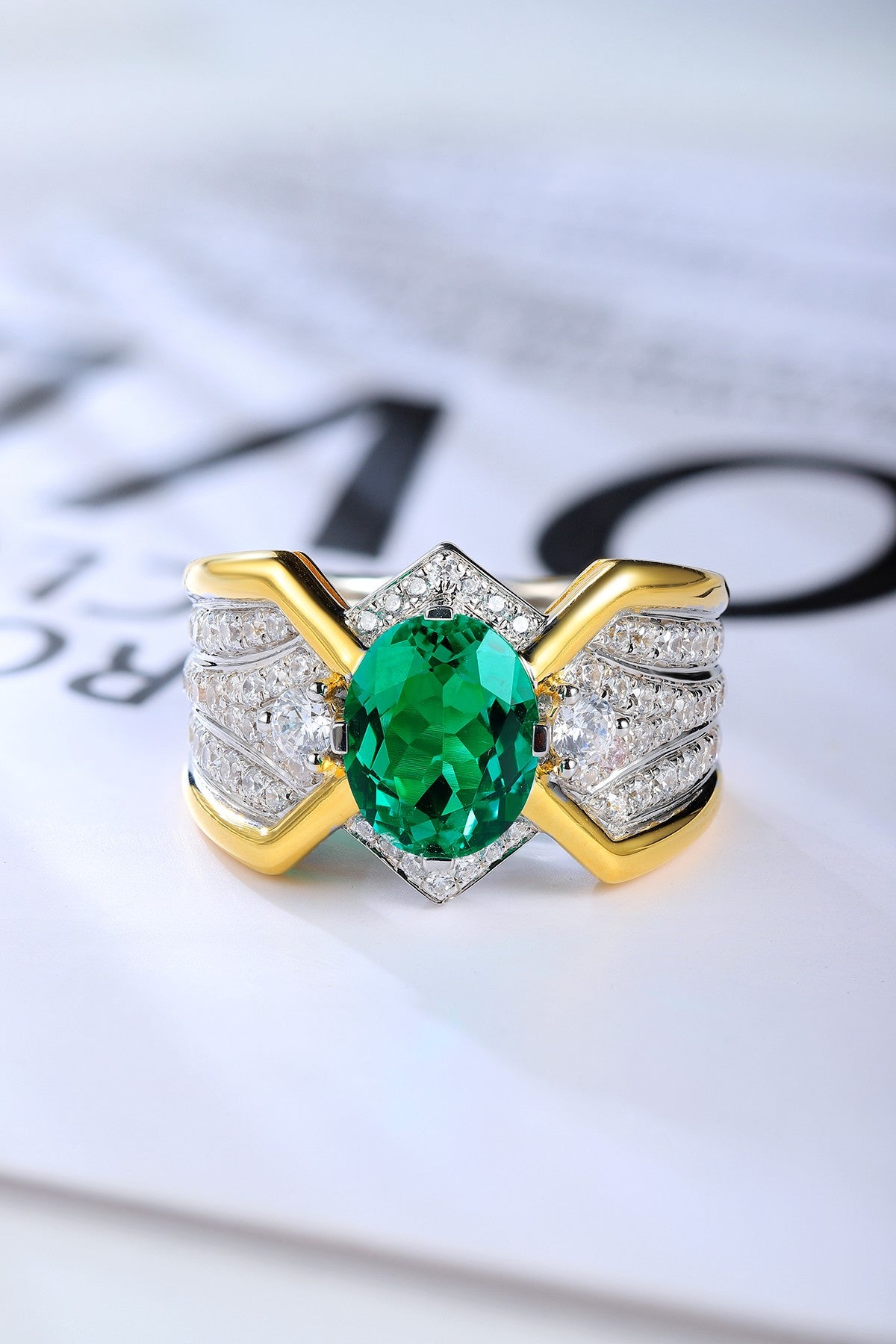Sterling Silver Lab - Grown Emerald Men's Ring A – JSEGR938Y