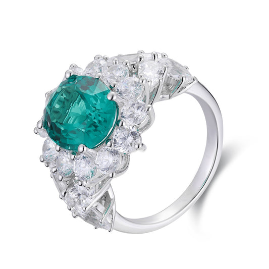 Sterling Silver Lab - Grown Emerald Ring A – JSEGR675Y