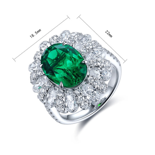 Sterling Silver Lab - Grown Emerald Ring A – JSEGR191Y