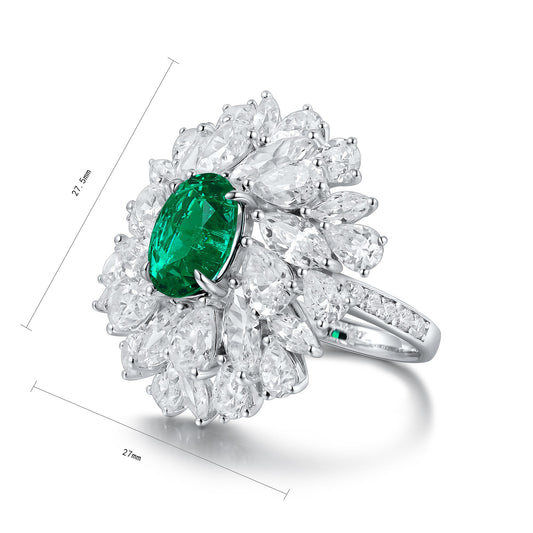 Sterling Silver Lab - Grown Emerald Ring A – JSEGR92696