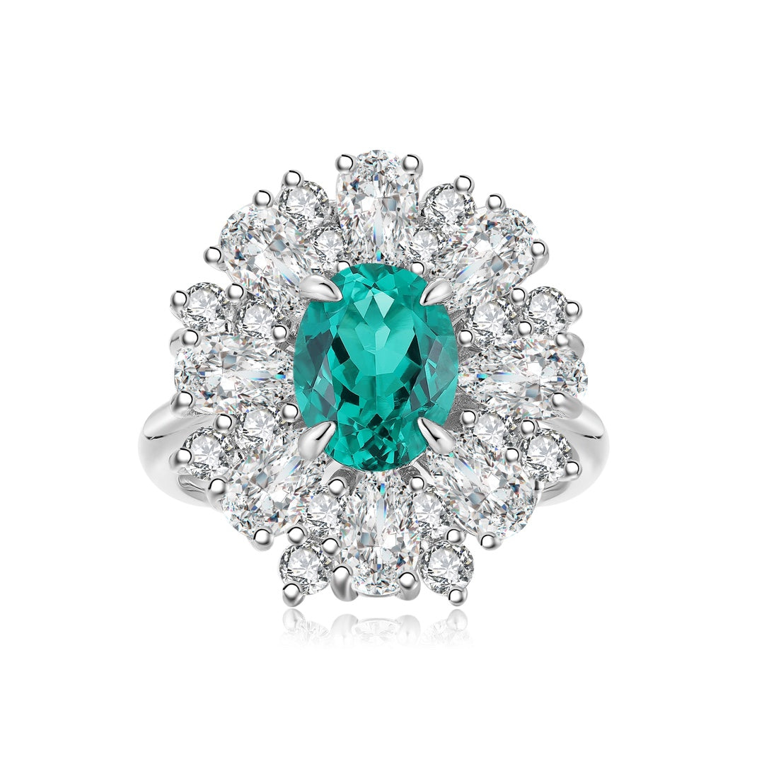 Sterling Silver Lab - Grown Emerald Ring A – JSEGR253Y