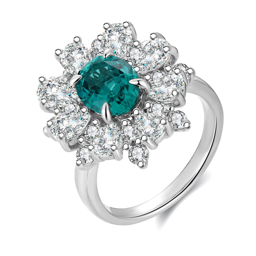Sterling Silver Lab - Grown Emerald Ring A – JSEGR253Y