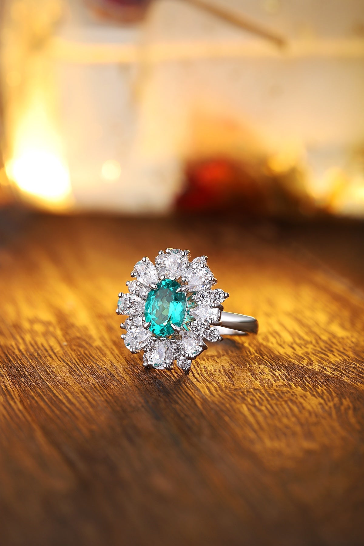 Sterling Silver Lab - Grown Emerald Ring A – JSEGR253Y