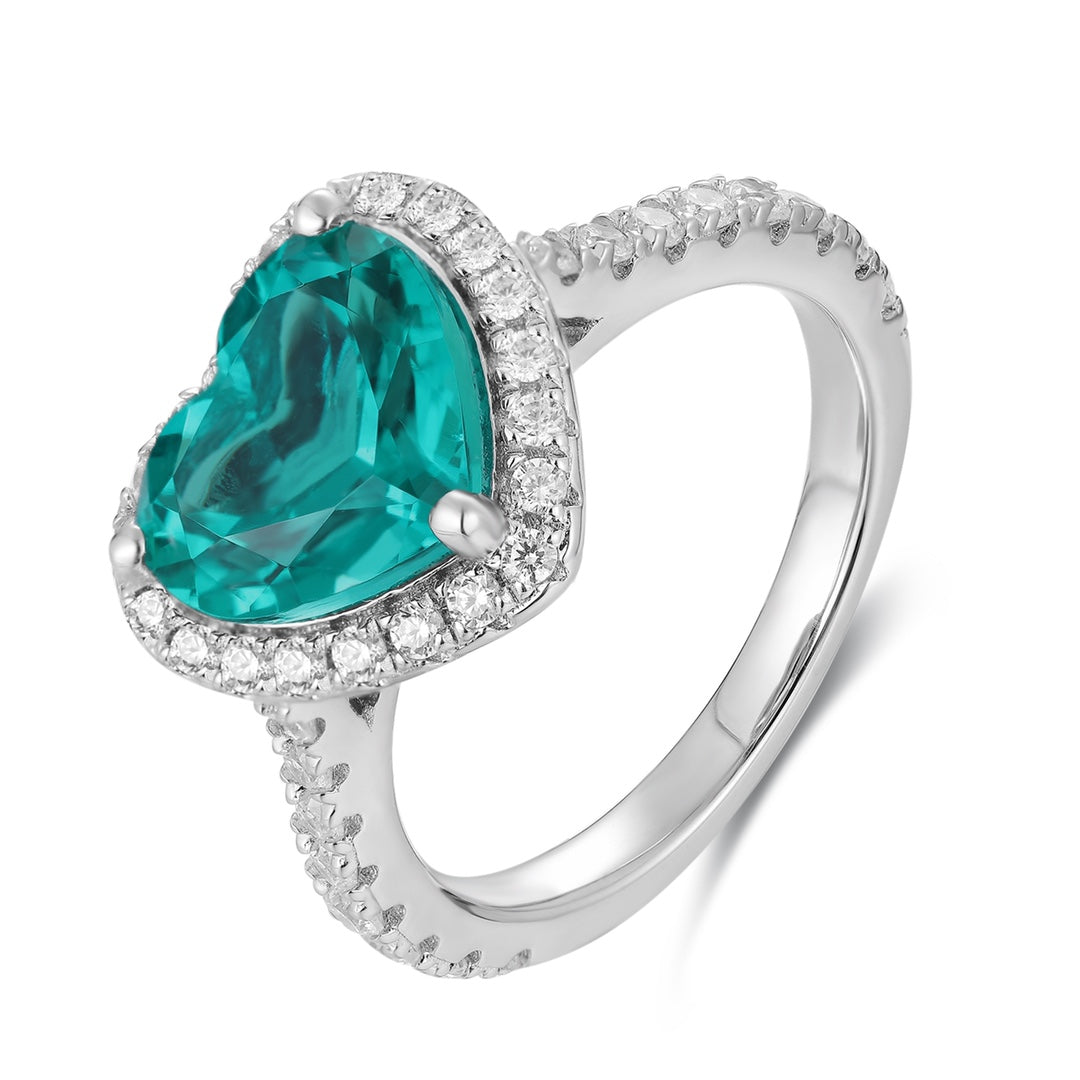 Sterling Silver Lab - Grown Emerald Ring A – JSEGR213Y