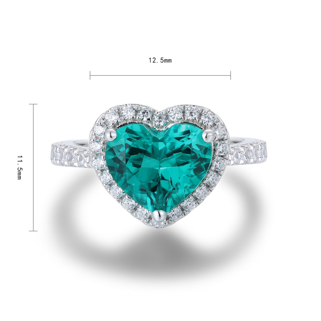 Sterling Silver Lab - Grown Emerald Ring A – JSEGR213Y