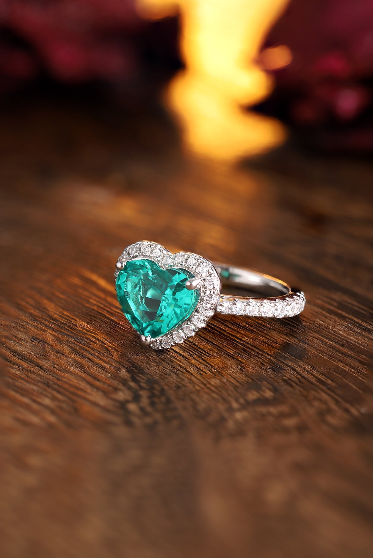Sterling Silver Lab - Grown Emerald Ring A – JSEGR213Y