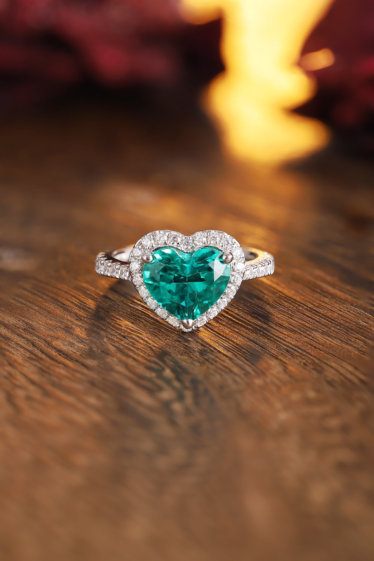 Sterling Silver Lab - Grown Emerald Ring A – JSEGR213Y
