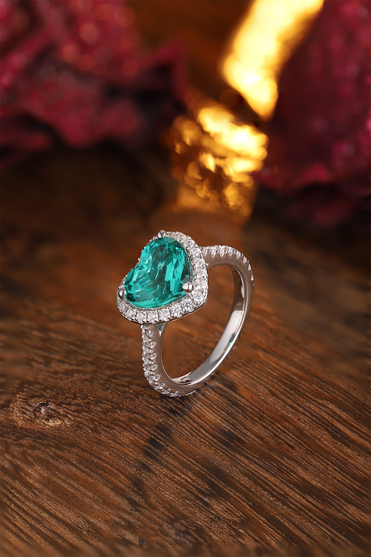 Sterling Silver Lab - Grown Emerald Ring A – JSEGR213Y