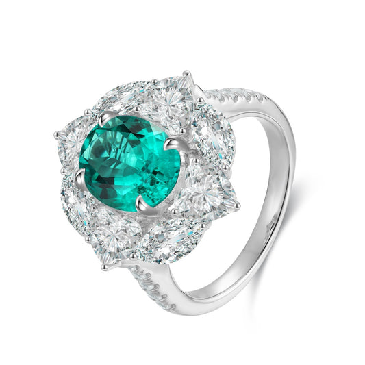 Sterling Silver Lab - Grown Emerald Ring A – JSEGR185Y