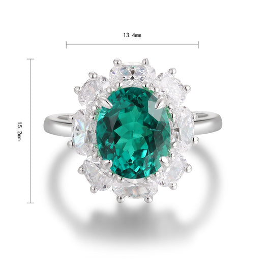 Sterling Silver Lab - Grown Emerald Ring A – JSEGR139Y