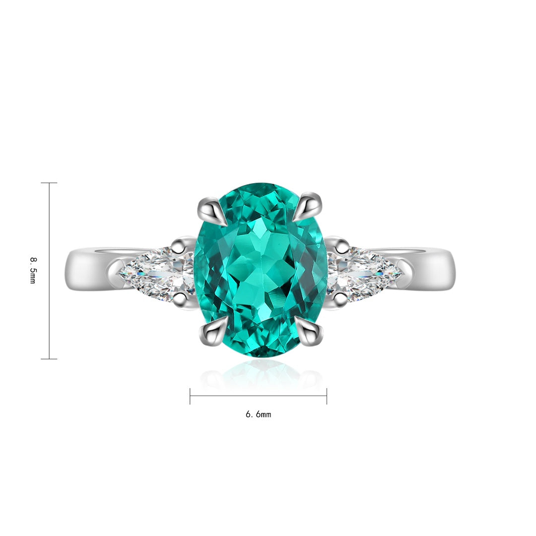 Sterling Silver Lab - Grown Emerald Ring A – JSEGR130Y