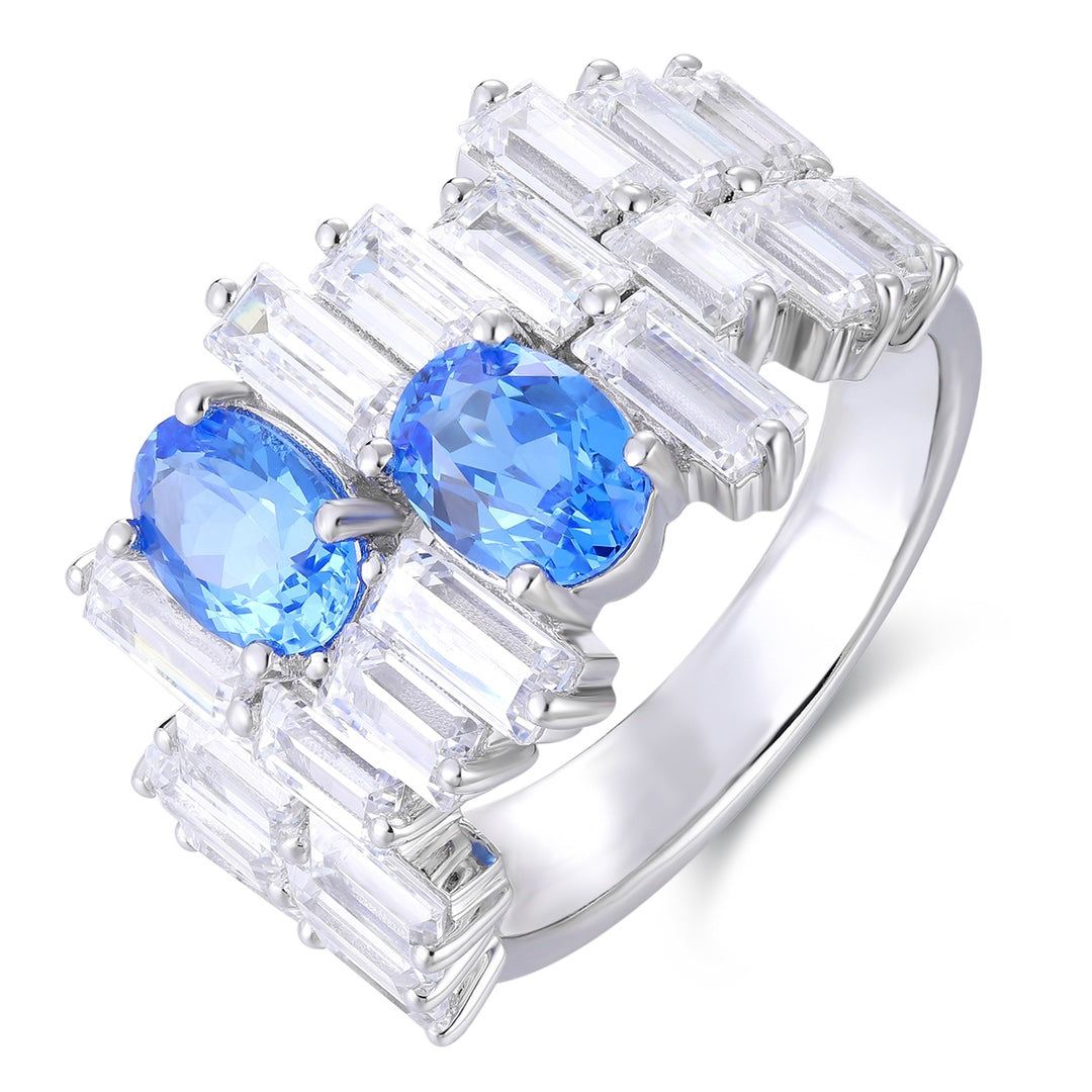 Sterling Silver Lab - Grown Cobalt Spinel Ring A – JR453Y