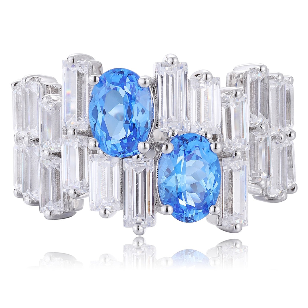 Sterling Silver Lab - Grown Cobalt Spinel Ring A – JR453Y