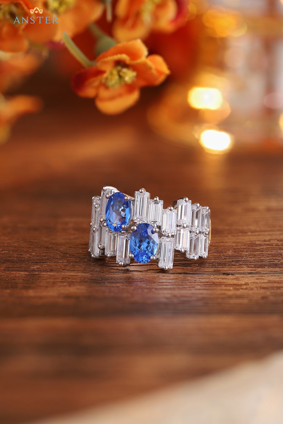 Sterling Silver Lab - Grown Cobalt Spinel Ring A – JR453Y