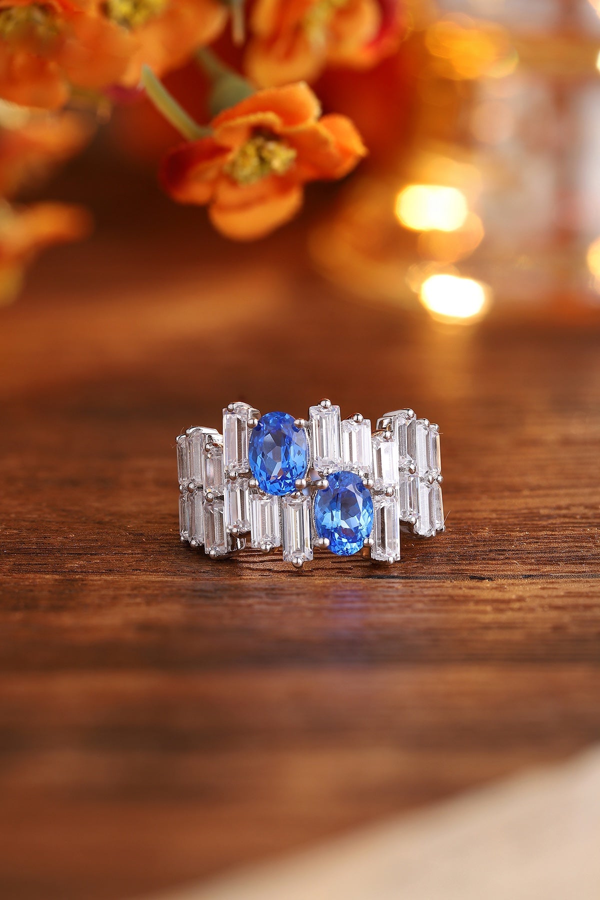 Sterling Silver Lab - Grown Cobalt Spinel Ring A – JR453Y