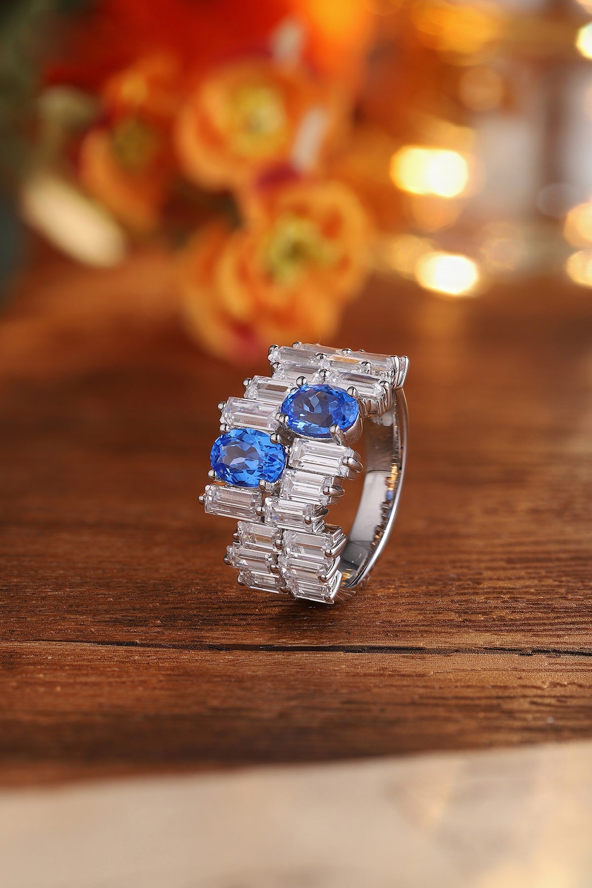 Sterling Silver Lab - Grown Cobalt Spinel Ring A – JR453Y