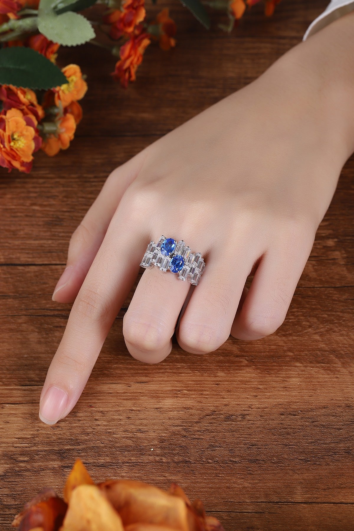 Sterling Silver Lab - Grown Cobalt Spinel Ring A – JR453Y